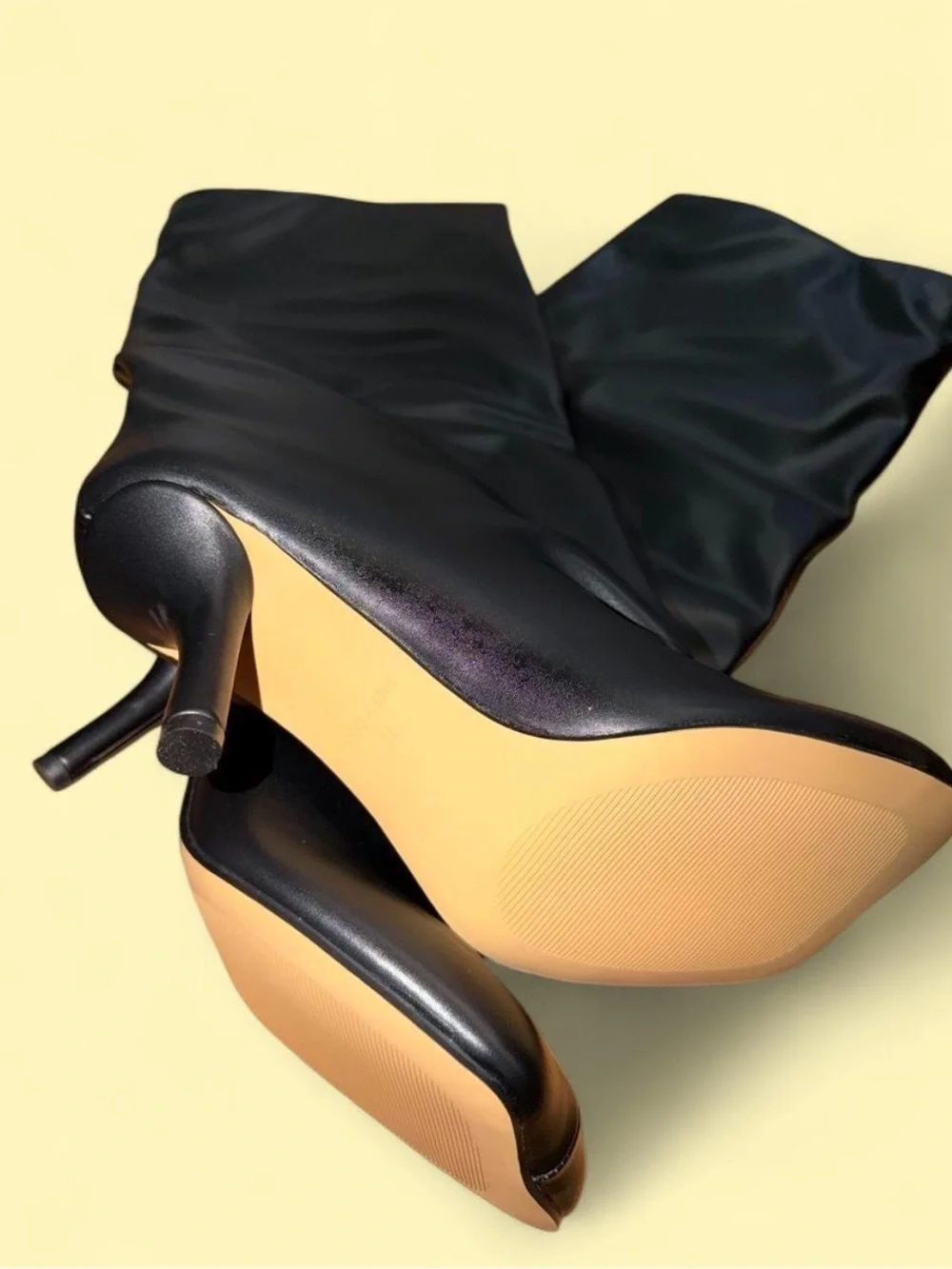 Over-the-Knee Black Stretch Boots — Sleek Tall Women's Boots